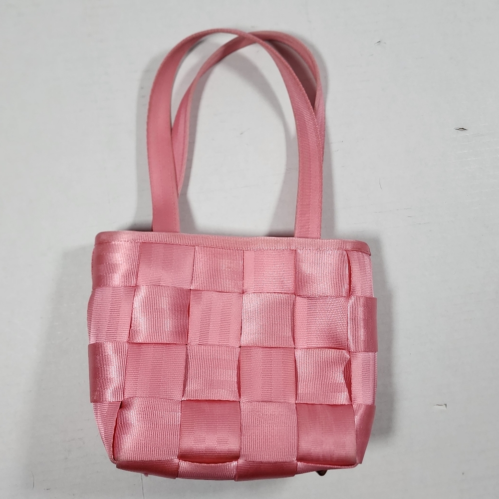 Vtg  Harvey's Original Seatbelt Bag Cotton Candy Pink Seatbelt Tote Bag USA Made